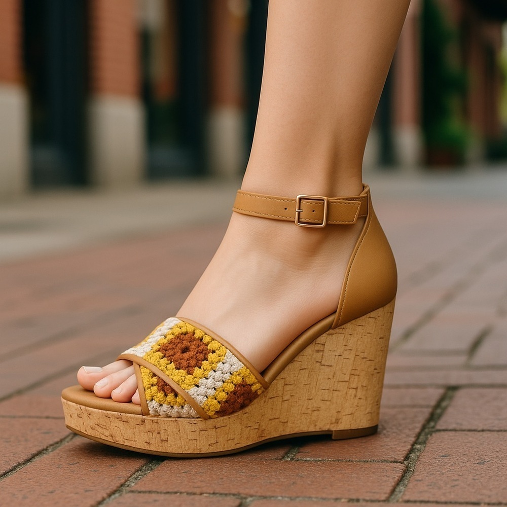 Cato | Crochet Crossband Wedges Various Sizes Available Boho